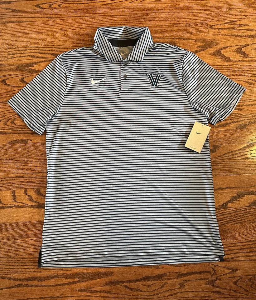 Nike Villanova Wildcats Dri-FIT Tour Golf Polo Mens 3XL Striped Blue Grey NWT - Image 1 of 4