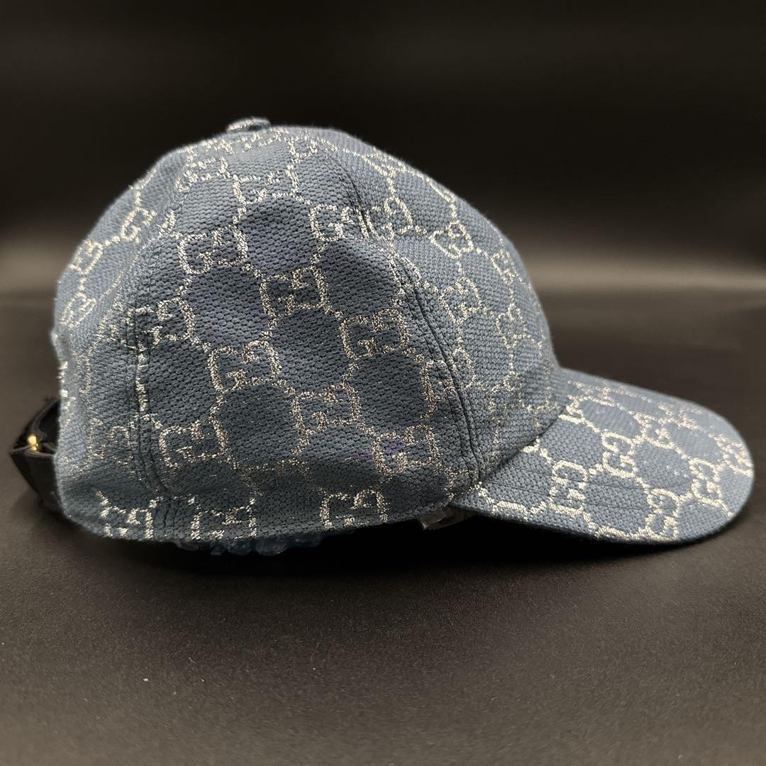 GUCCI GGパターン 青 キャップ GUCCI GGパターン 青 キャップ GG canvas baseball hat in blue