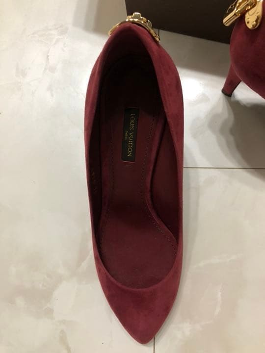 LOUIS VUITTON Heel Pumps Suede Bordeaux EU 36.5 135319K Authentic thumbnail 9