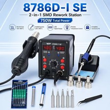 WEP 750W 2in1 Soldering Iron Kit Hot Air Rework Station Desoldering Tool Set