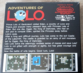 Adventures of Lolo NES gioco - Nintendo Entertainment System, 1986 - REV A USA
