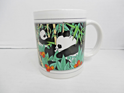Finest Ceramics Pandas in Bamboo Coffee / Tea Mug Stoneware 10 oz