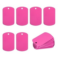 30Pcs 2" Metal Stamping Blanks Tags Aluminum Blank Dog Tags with Hole Rose Red