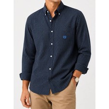Vintage Y2K Chaps Ralph Lauren Mens L Plaid Button Down Shirt 100 Cotton Preppy