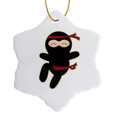 3dRose Ninja Cartoon Snowflake Ornament