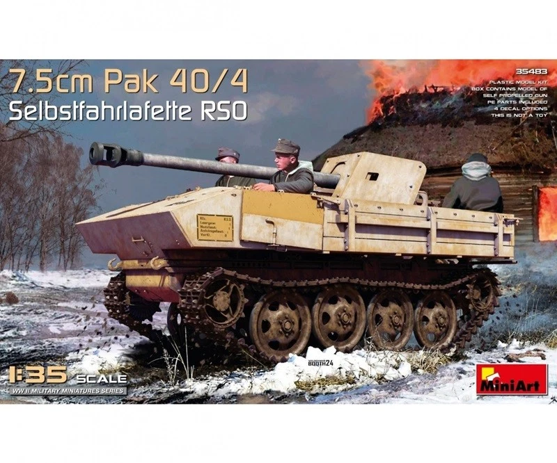 Miniart 35483 - 1:35 - 7,5cm PaK40/4 auf RSO (3) - Neu