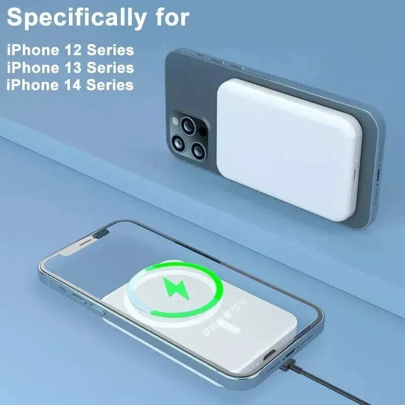 Magnetic Wireless Power Bank for iPhone 16 15 14 13 12 11 X