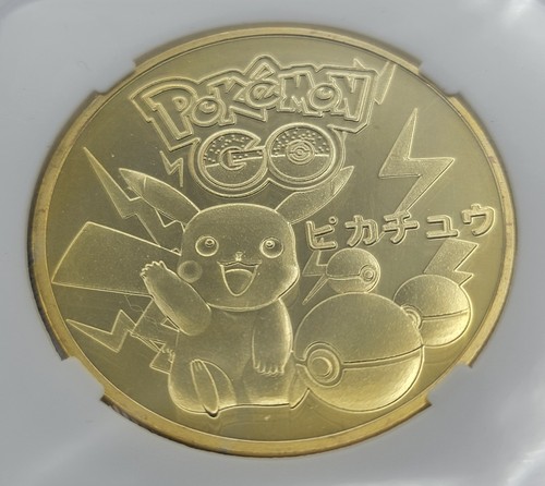 Pokemon GO Coin Pikachu Set 1996 Giappone Edizione Limitata Valore KL placcato oro - Foto 7 di 24