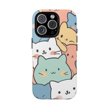 Colorful Kawaii Cats, Tough iPhone  Samsung Galaxy Case Cover, Cat Lover Gift