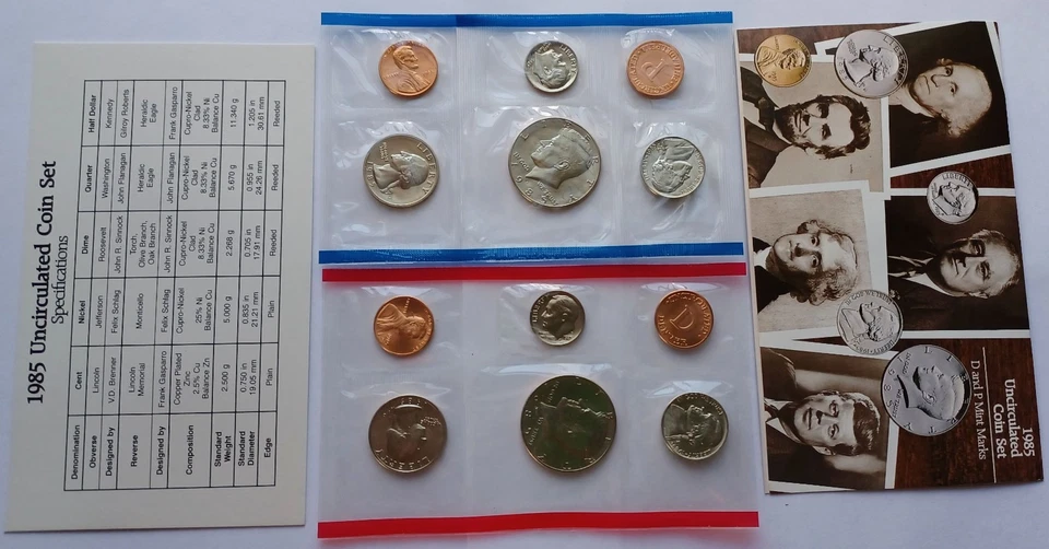 1984, 1985, 1988, 1989 US Mint Uncirculated Coin Sets w/ P&D Mints - Image 3 of 4