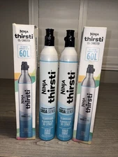 NINJA Thirsti 4 Bottle Lot Of 60L CO² SODA SENSE Canister 12oz NEW SEALED