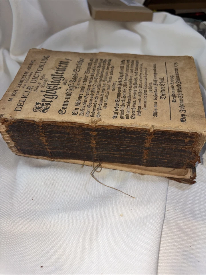 1715 Deliciae Dictorum German Religious Sermons Adami Misanders MISSING COVER - Image 2 of 4