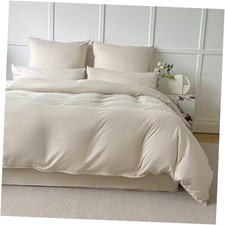 Beige Duvet Cover Size Ultra Soft Brushed Microfiber- Duvet Queen Beige-03