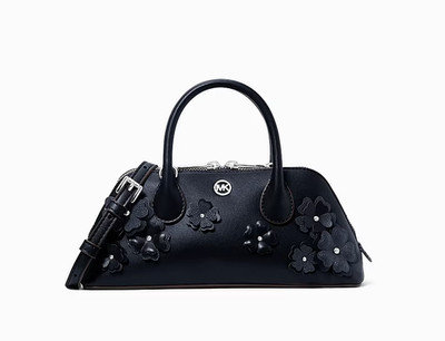 Michael Kors Petra Small Floral Embellished Crossbody Bag Navy