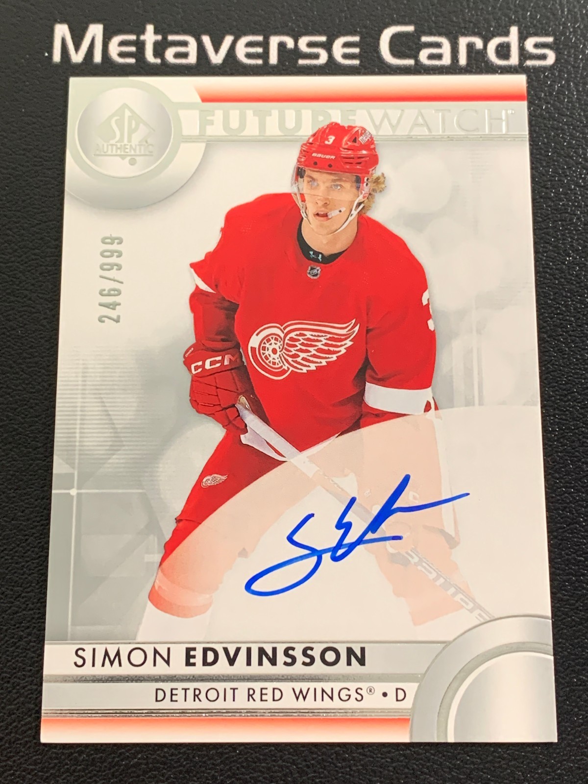 2023-24 UD SP Authentic Hockey Future Watch Simon Edvinsson Auto /999