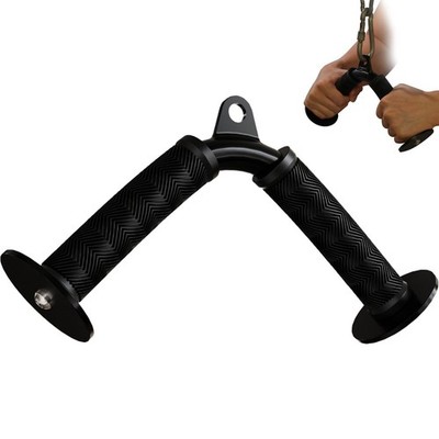 Tricep Rope Attachment, Gym Cable Machine, V Bar for Home Workout, Black