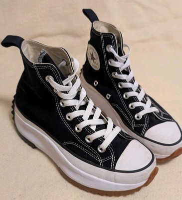Converse Platform Run Star Hike Shoes Sneakers High Tops Black Women's Size 6 F8