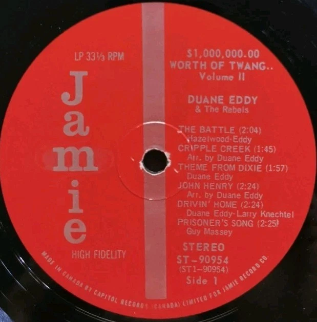 Vinyl LP Duane Eddy - $1,000,000.00 Worth Of Twang Vol II G+ JLP 70-3021 - Image 3 of 4