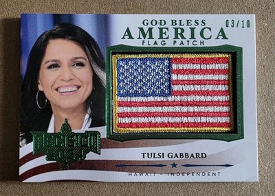 Decision 2024 Update Tulsi Gabbard #U13 Gree Foil GOD BLESS AMERICA FLAG #' 3/10
