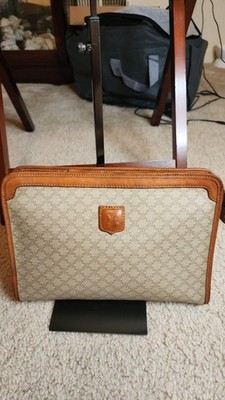 Celine Vintage Macadam clutch bag in beige coated canvas  Celine Vintage Macadam Clutch main image 0