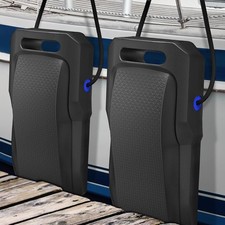 Upgraded Heavy Duty Boat Fenders, Boat Bumpers for Docking Black/Blue NEW