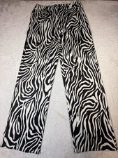 NWT WAYF Brown White Zebra Print Pants Size Small Wide Leg Medium