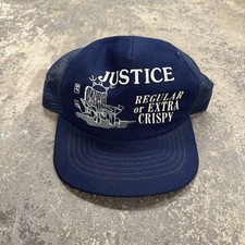 Vintage 80s Foam Puff Print Trucker Hat Mesh Back Made In USA