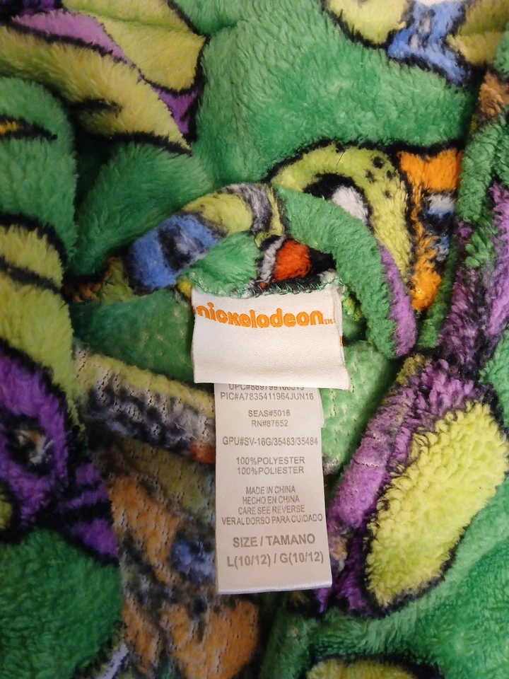 Nickelodeon Teenage Mutant Ninja Turtles TMNT Bathrobe Kids Boys Large 10/12 - Image 3 of 3