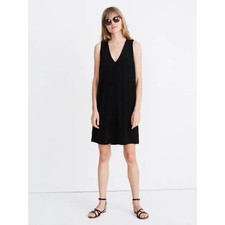 Madewell Black Sleeveless V-Neck Shift Dress