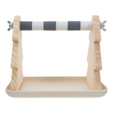 Parrot Perch with Tray Home Playground Bird Cage Wood Budgie Training