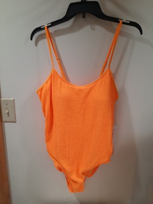 YMI juniors Size Xlarge Orange Pop Bathing Suit Removable Pads Adjustable Strap