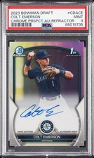 2023 BOWMAN DRAFT CHROME PROSPECT AUTO REFRACTOR COLT EMERSON 54/499 PSA 9