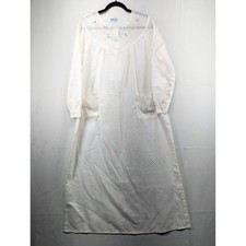 Vintage Lily Shanghai Cream Polka Dot Embroidered Long Sleeve Nightgown Gown