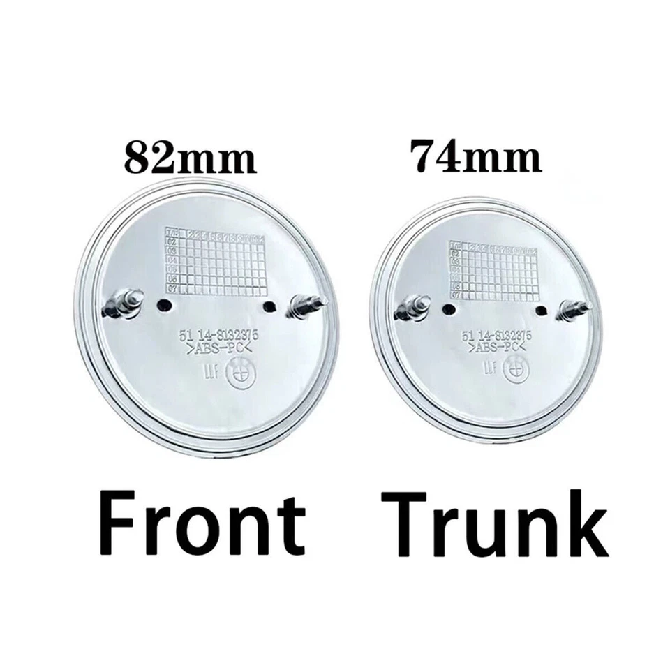 2 peças emblema capô dianteiro e porta-malas traseiro (82mm + 74mm) ajuste emblema BMW 51148132375 - Imagem 4 de 4