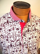 Greyson Golf Performance Fabric Creatures Pattern Polo Golf Shirt NWT L 118