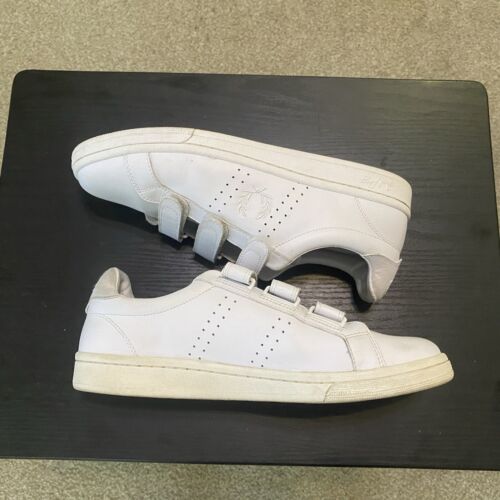 Scarpe da tennis Fred Perry uomo 10 sneakers bianche pelle casual B721 cinturino ad anello - Foto 3 di 8