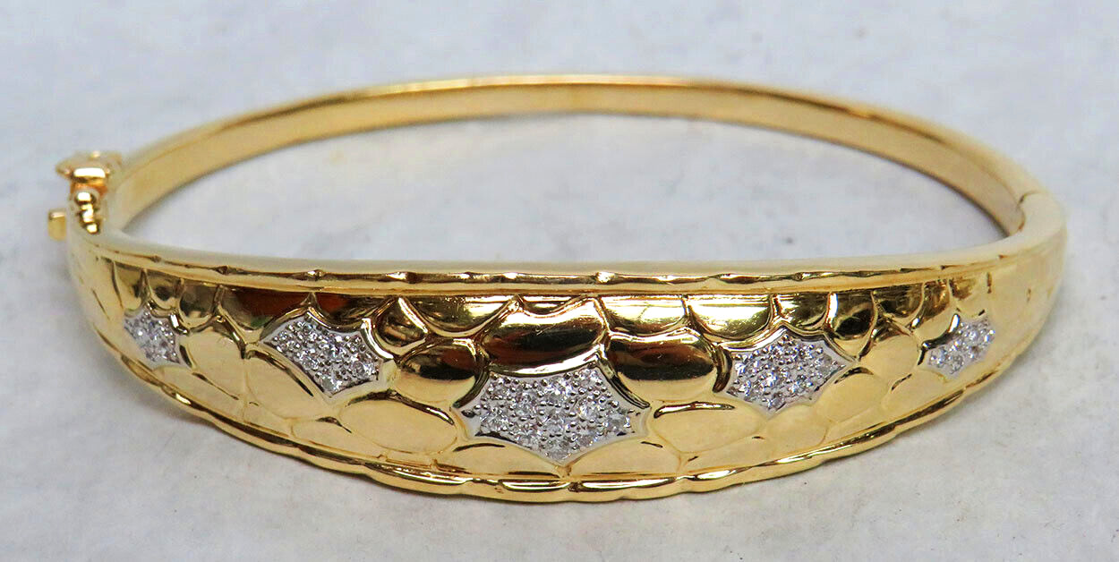 OUTSTANDING 18K SOLID GOLD & 3/4ct DIAMOND HINGED… - image 3