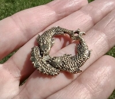 Brass Metal Lucky Fish Carp Amulet Thailand CH566