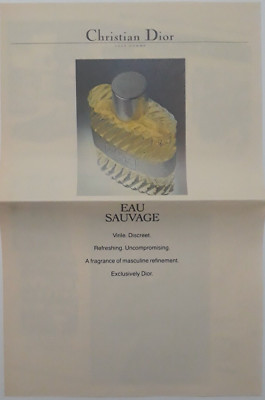 1981 Christian Dior Print Ad 21''x14'' Eau Savage Cologne Pour Homme Men