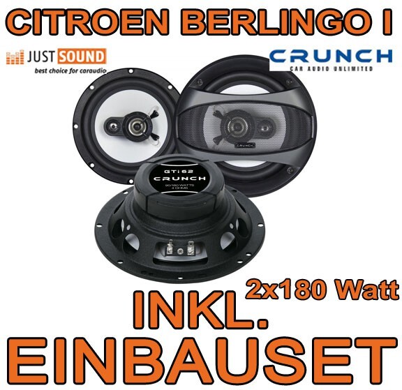 Citroen Berlingo I Crunch GTI Lautsprecher Boxen Einbauset TÜR Vorne 2-WEGE SET-image