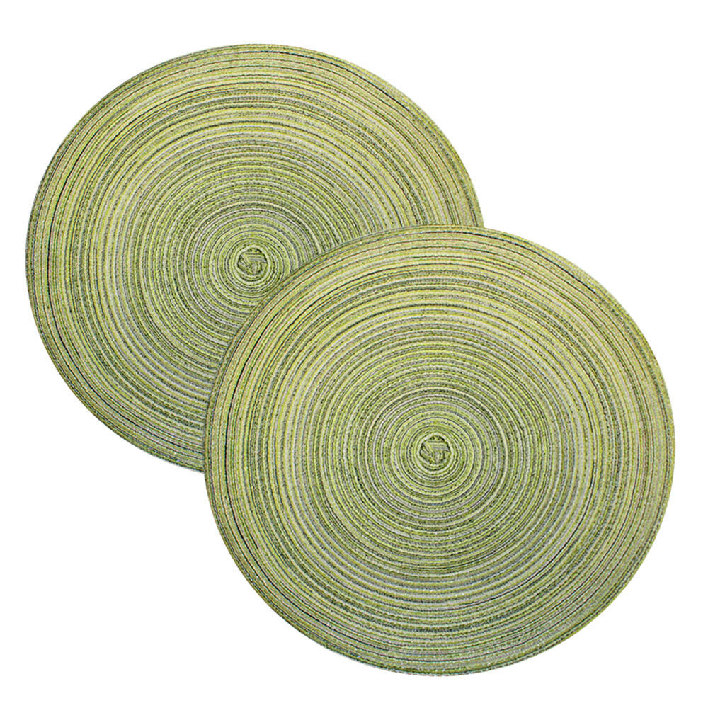 2er Set Platzset abwischbar rund ca. 40 cm Tischset Untersetzer meliert #2228