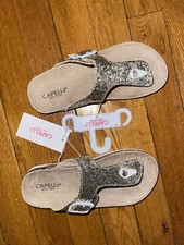 CAPELLI KIDS GIRLS Gold Glitter FLIP FLOPS SIZE 1-2