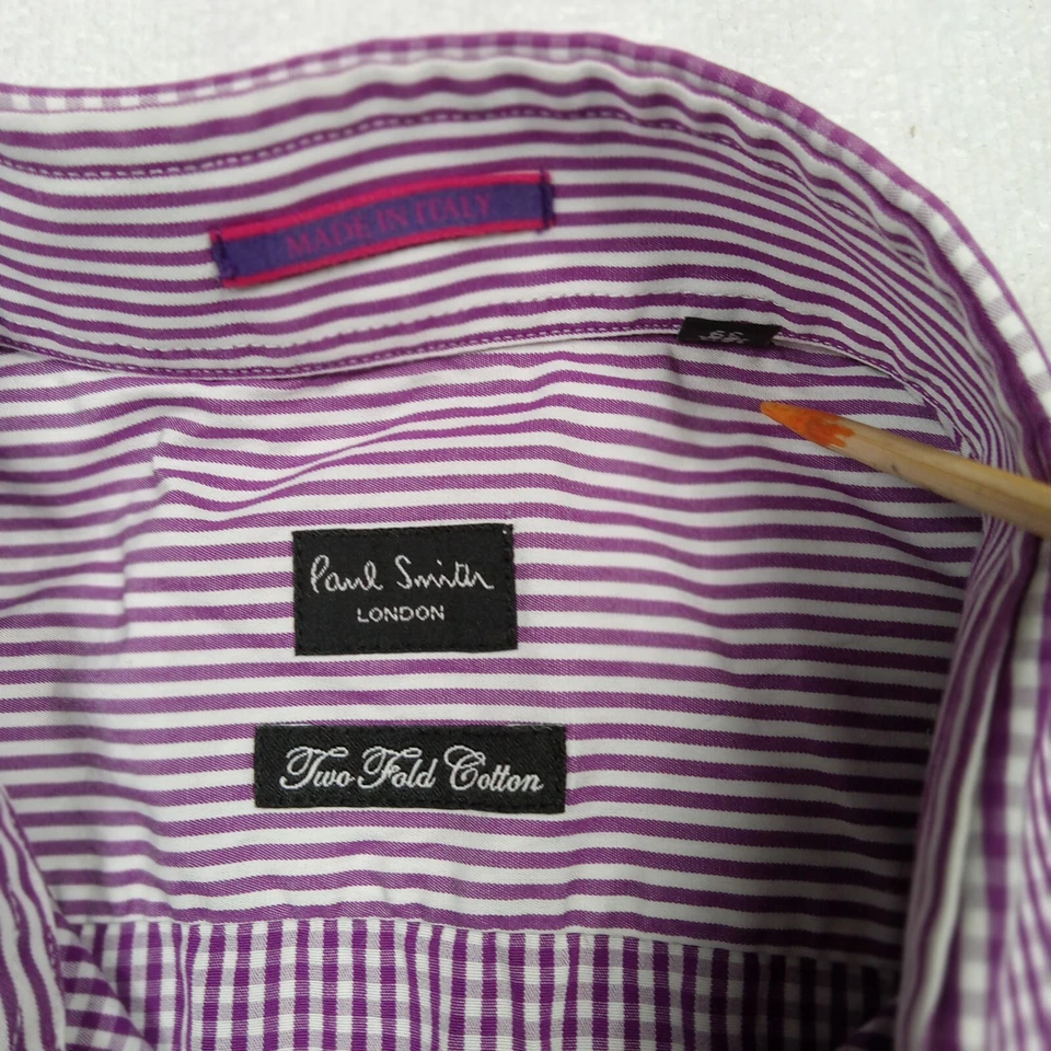 Camisa de vestir para hombre Paul Smith Byard a cuadros 100 % algodón púrpura talla 15,5-39 Italia Foto 2 de 4