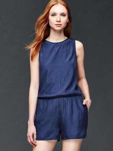 Gap Comet Blue Crinkled Tank Romper Jumpsuit NWT! XXL | eBay