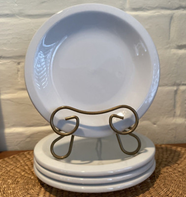 4 Culinary Arts Cafeware 7 3/4'' Salad Dessert Plates White Heavy Porcelain