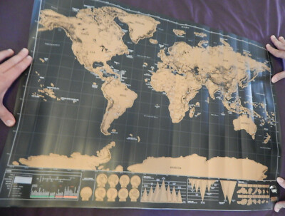 International Deluxe Scratch off World Travel Map - 33''x23'' - Luckies of London