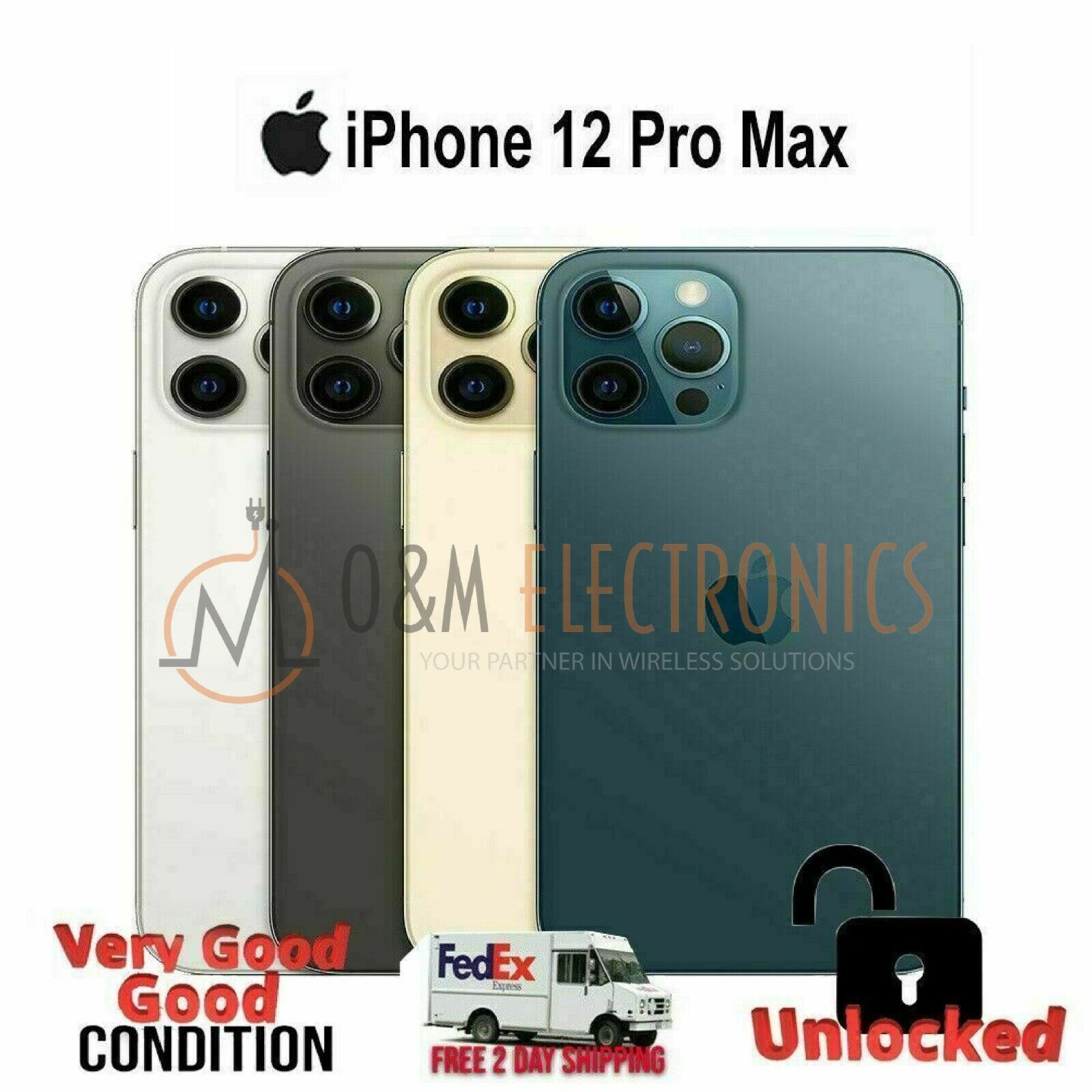 The Price of Apple iPhone 12 Pro Max 128/256/512GB Unlocked COLORS- Non Gen Message Very Good | Apple iPhone