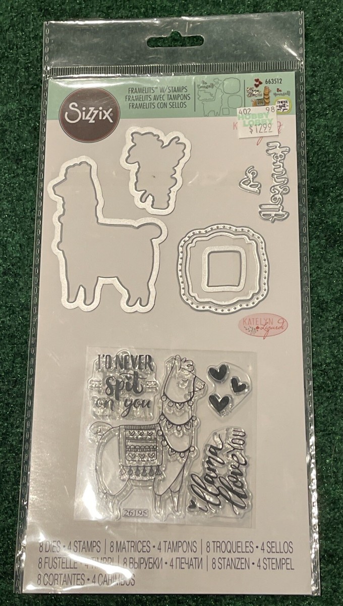 Llama Love Sizzix Clear Stamps & Framelits Die Set 663512 NEW | eBay