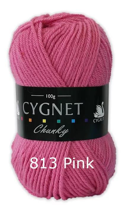 Cygnet Chunky 813 Pink 100g Wool Yarn (EBAY CUSTOM LABEL: CYGNETCHUNKY)