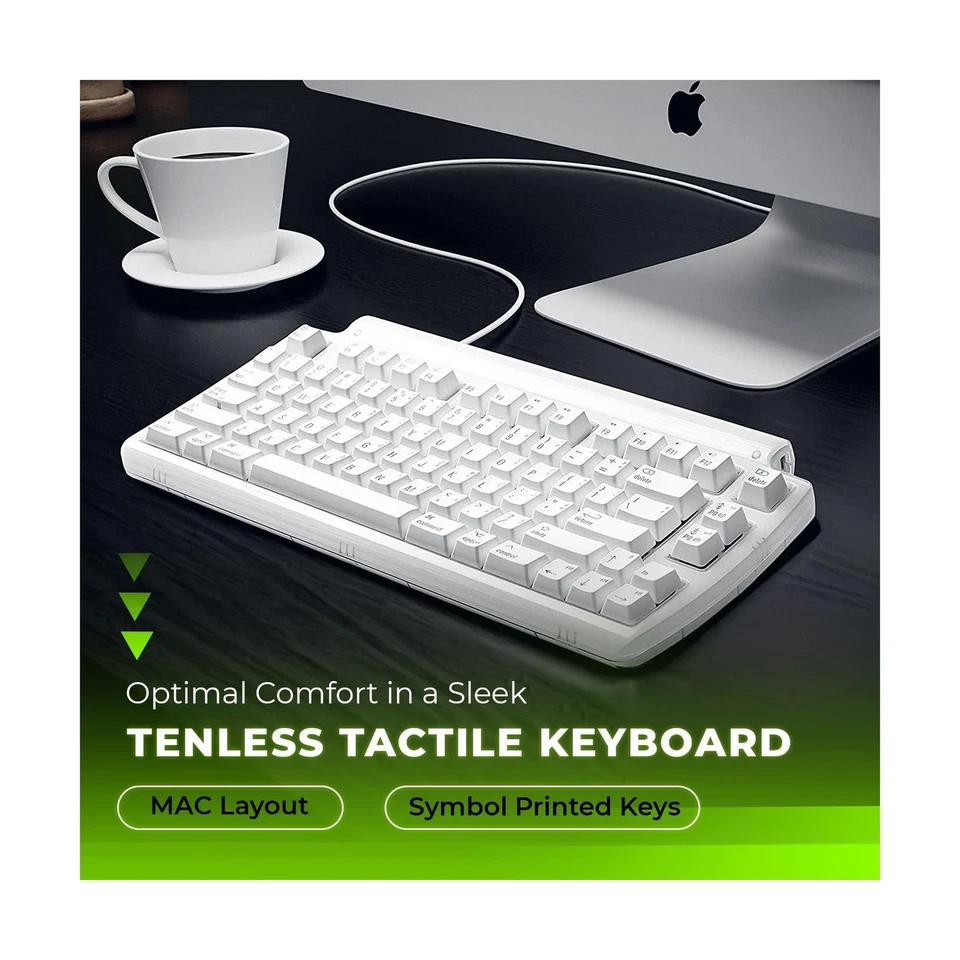 Matias Mini USB Tenkeyless Tactile Pro Mac Keyboard, N-Key Rollover Mac-Compa... - Image 2 of 4